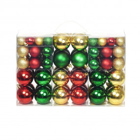 Christmas Tree Decoration Set of 100 Red Plastic