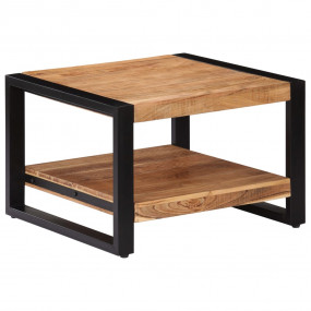 Coffee Table Brown Solid Acacia wood 23.6x23.6x15.7 in ...