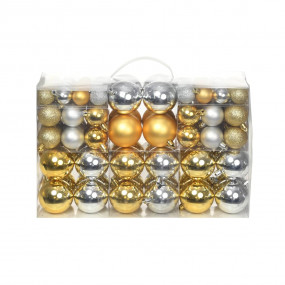 Christmas Ball Set of 100 Silver, Gold Plastic