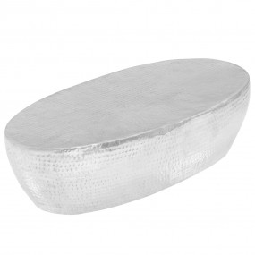 Coffee Table Hammered Silver Polished Aluminum