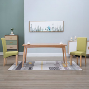 Dining Chair  Set of 2 Green Fabric and wooden frame St...