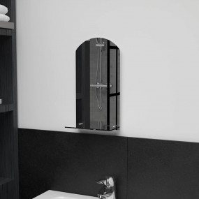 Wall Mirror Transparent Tempered Glass 7.9 x 15.7 in