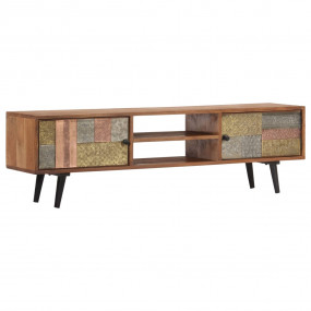 TV Stand Honey Brown with Multicolored accents