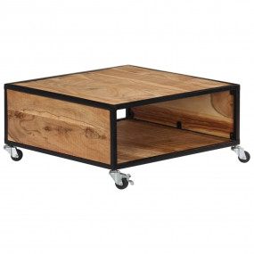 Coffee Table Natural Acacia Solid Acacia Wood Medium Ro...