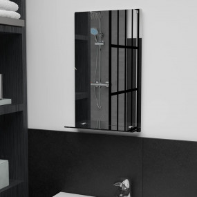 Wall Mirror Transparent Tempered Glass 11.8 x 19.7 in W...