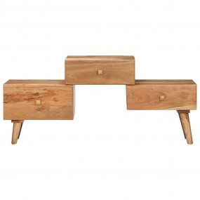TV Stand Honey Solid acacia wood Medium TV Stand Rectan...