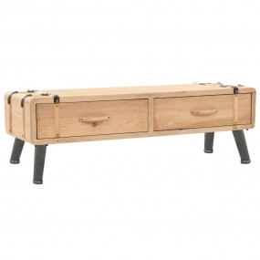 TV Cabinet Natural Wood Fir wood, MDF, Steel Medium TV ...