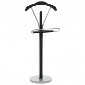 Valet Stand Black and Gray MDF and Steel Lightweight Va...