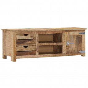 TV Stand Brown Solid mango wood, engineered wood Medium...