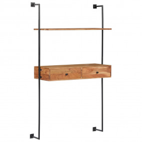 Wall Desk Natural wood grain Solid acacia wood Medium W...