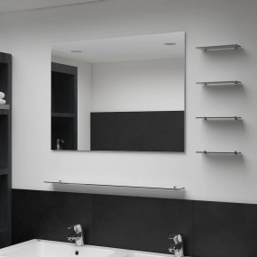 Wall Mirror Silver Tempered glass 31.5 x 23.6 in Storag...