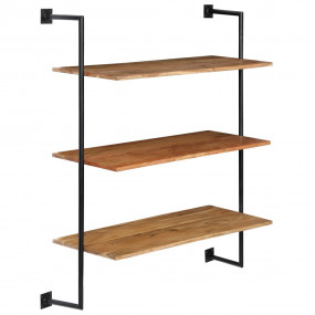 Wall Shelf Natural Acacia Wood Solid Acacia Wood, Powde...
