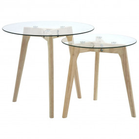 Side Table Clear top, Brown legs Sturdy tempered glass ...
