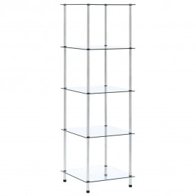 Shelf Transparent Tempered Glass, Stainless Steel Mediu...