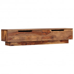 TV Cabinet Light Brown Solid Sheesham Wood, Engineered ...