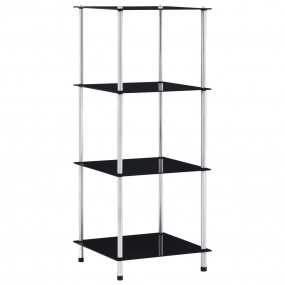 Shelf Black Tempered glass, stainless steel frame 15.7x...