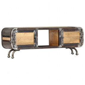 TV Cabinet Natural Mango Wood Solid Mango Wood, Cast Ir...