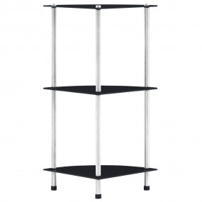 Shelf Black Tempered glass and aluminum 11.8x11.8x26.4 ...