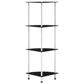 Shelf Black Tempered glass, Stainless steel 11.8x11.8x3...