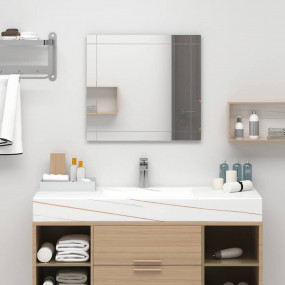 Wall Mirror Transparent Glass 31.5 x 23.6 in Minimalist...