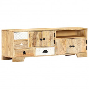 TV Cabinet Natural Mango Wood Solid Mango Wood Medium T...