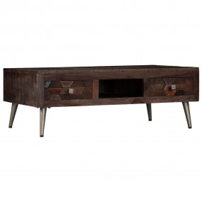 Coffee Table Varied wood tones with black legs