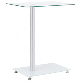 Side Table Transparent Tempered glass, stainless steel ...