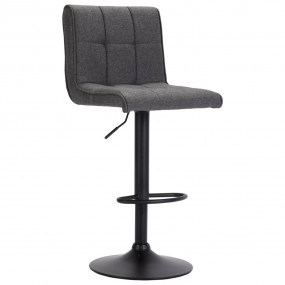Bar Stool Dark Gray Polyester Adjustable height Swivel