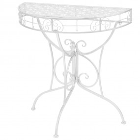 Side Table Silver Metal 28.3x14.2x29.1 in Decorative In...