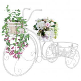 Plant Stand Antique white Metal Medium Decorative Inlay...