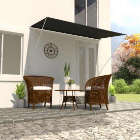 Awning Anthracite Steel frame, 100% polyester fabric wi...