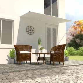 Awning Cream Steel frame, 100% polyester fabric with PA...