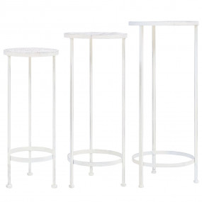 Plant Stand Antique White Metal Medium Stackable Plant ...