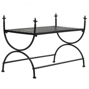 Bench Black Metal Medium Decorative Inlays Bench Rectan...