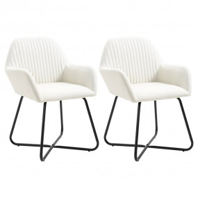 Dining Chair Set of 2 Cream