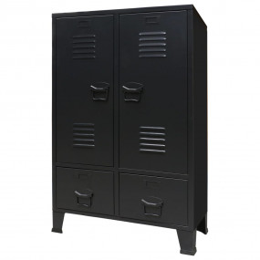 Wardrobe Black Sheet Metal Medium Adjustable Shelves