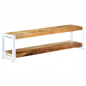 TV Cabinet Mango Wood with White Iron
