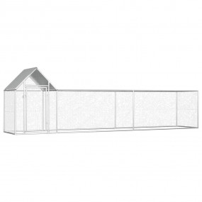 Chicken Coop Silver Galvanized steel 16.4 x 3.3 x 4.9 f...