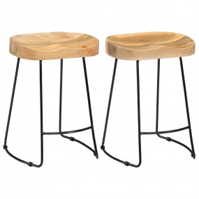 Bar Chair Set of 2 Brown and black