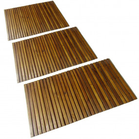 Bath Mat Set of 3 Natural Acacia Acacia Hardwood 31.5 x...