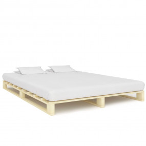 Bed Frame Natural Solid pine wood Double Heavy Weight E...