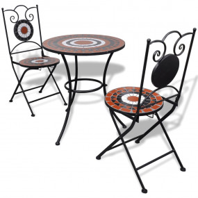 Patio Furniture Terracotta, White Powder-coated iron, c...