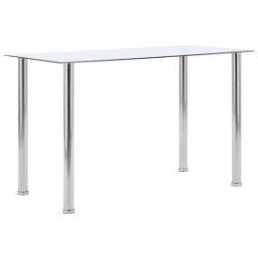Dining Table Transparent Tempered glass, Stainless stee...