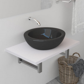 Bathroom Wall Shelf White Engineered wood Large