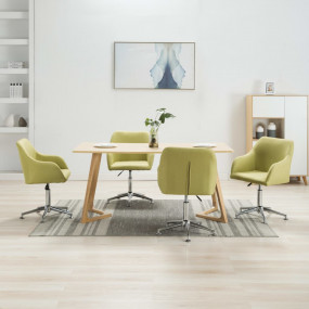 Dining Chair Set of 4 Green Polyester, plywood, steel S...