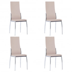 Dining Chair Set of 4 Cappuccino