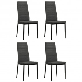 Dining Chair Set of 4 Dark Gray Polyester, Metal Standa...