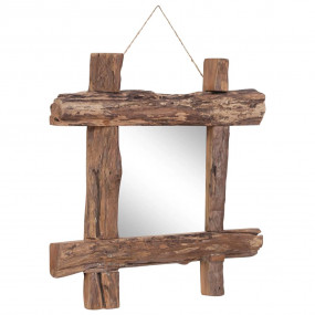Mirror Natural Recycled Teak Wood 19.7 x 19.7 in