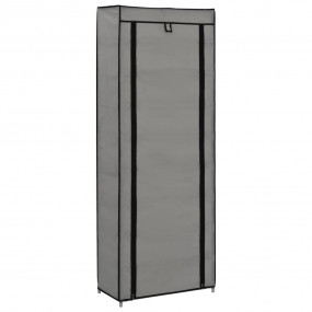Shoe Cabinet Gray Powder-coated tubes and non-woven fab...