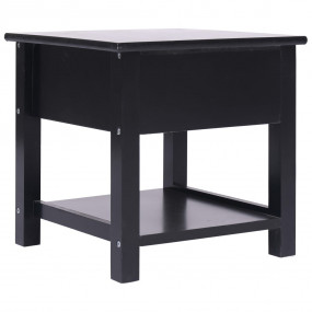 Side Table Black Paulownia wood Medium Storage Side Tab...